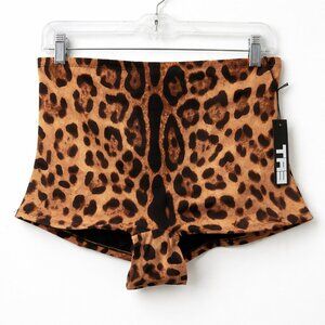 TA3 Swim Boy Shortie Symmetric Leopard Animal Print Bikini Bottom NEW Size L
